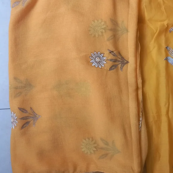Biba printed cotton fabric yellow color kurta with pant and dupatta - Picture 4 of 5